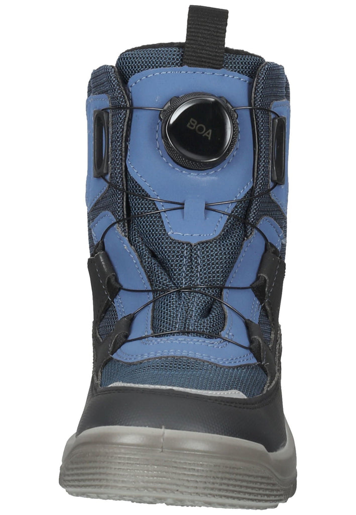 Superfit Stiefelette Lederimitat Schwarz/Blau Warmfutter