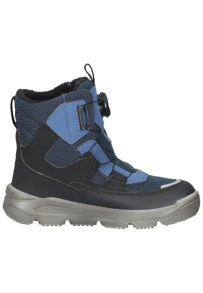 Superfit Stiefelette Lederimitat Schwarz/Blau Warmfutter