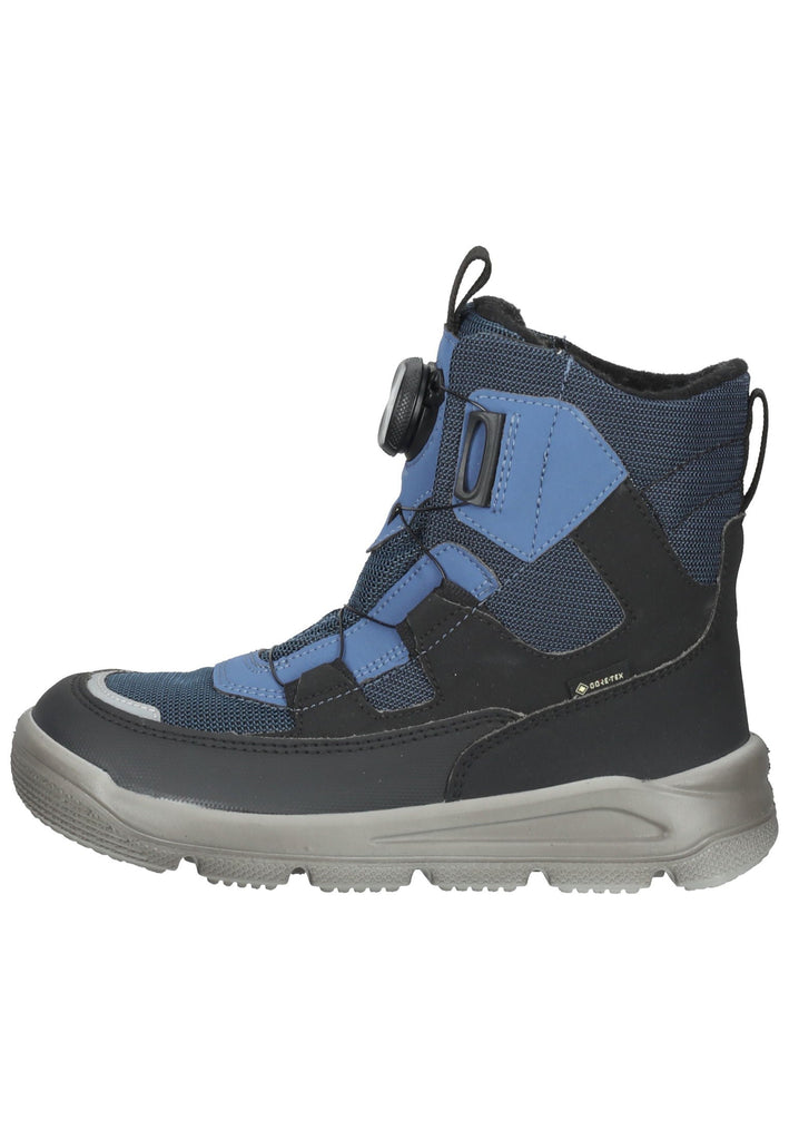 Superfit Stiefelette Lederimitat Schwarz/Blau Warmfutter