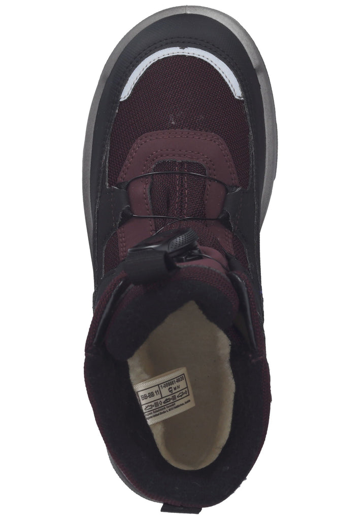 Superfit Stiefelette Lederimitat Schwarz/Rot Warmfutter