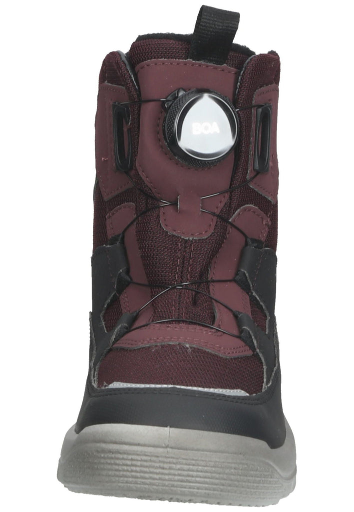 Superfit Stiefelette Lederimitat Schwarz/Rot Warmfutter