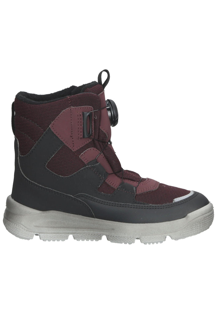 Superfit Stiefelette Lederimitat Schwarz/Rot Warmfutter