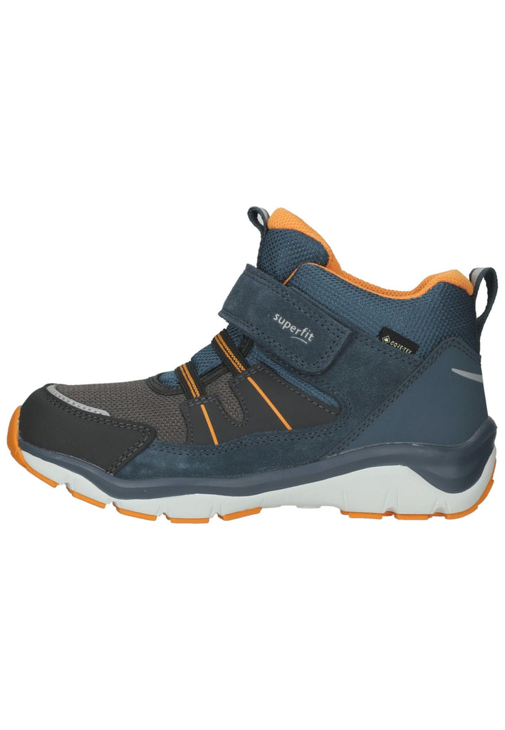 Superfit Stiefelette Veloursleder/Synthetik Blau/Orange