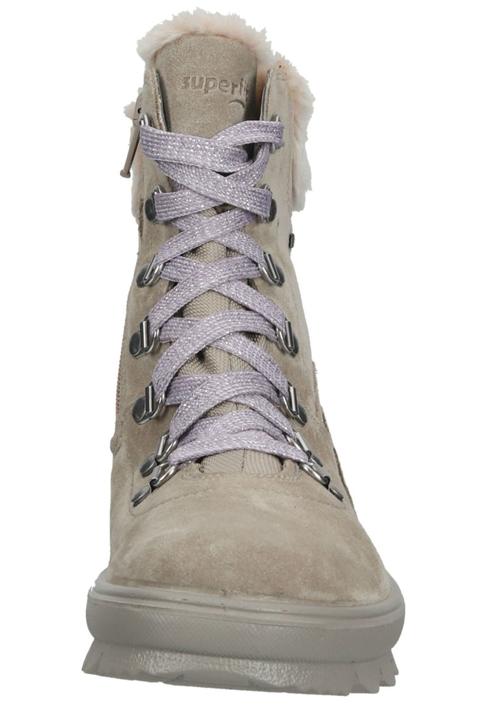 Superfit Stiefelette Veloursleder/Textil Beige Warmfutter