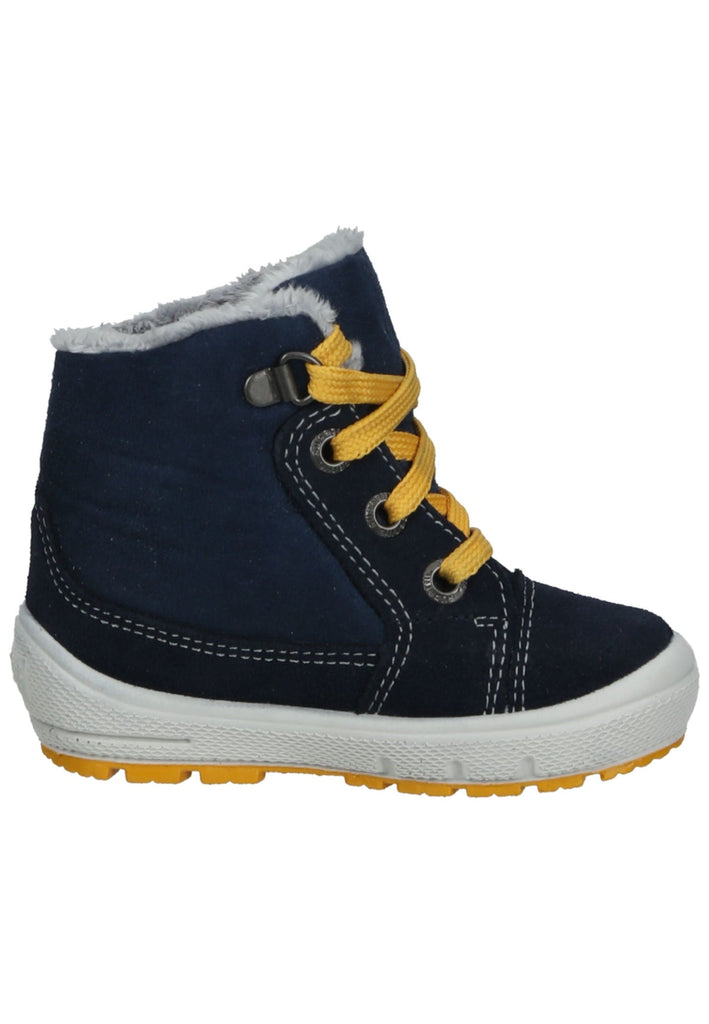 Superfit Stiefelette Veloursleder/Textil Blau/Gelb Warmfutter