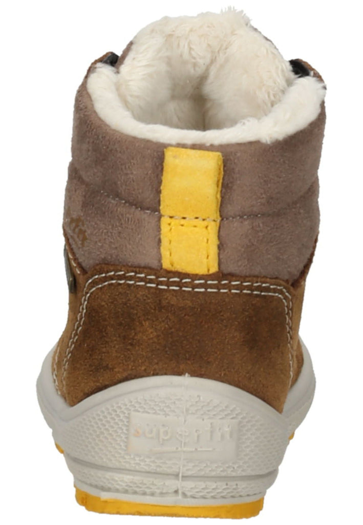 Superfit Stiefelette Veloursleder/Textil Braun/Gelb Warmfutter