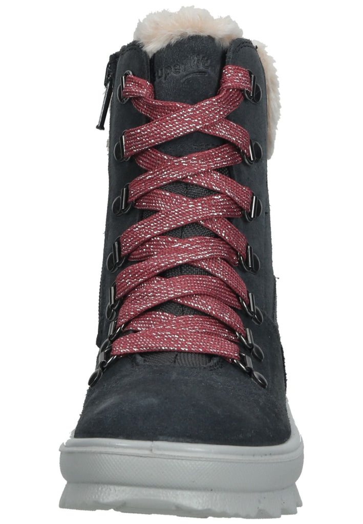 Superfit Stiefelette Veloursleder/Textil Grau/Pink Warmfutter