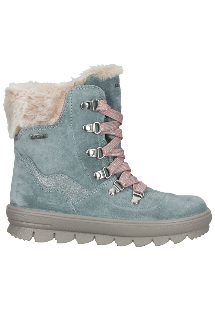 Superfit Stiefelette Veloursleder/Textil Hellgrün Warmfutter