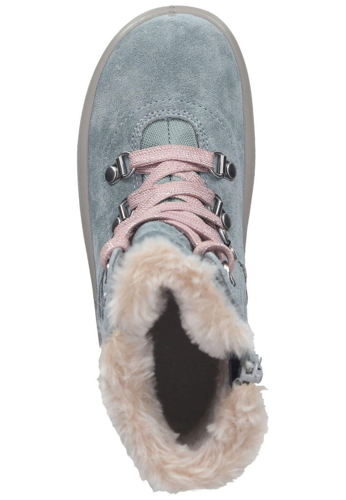 Superfit Stiefelette Veloursleder/Textil Hellgrün Warmfutter