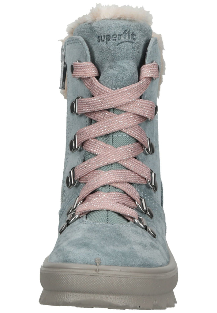 Superfit Stiefelette Veloursleder/Textil Hellgrün Warmfutter
