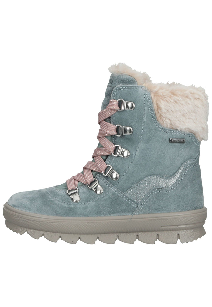 Superfit Stiefelette Veloursleder/Textil Hellgrün Warmfutter