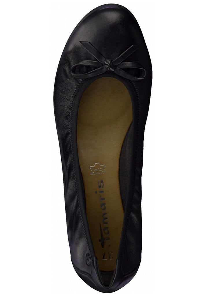 Tamaris Ballerinas Glattleder Schwarz