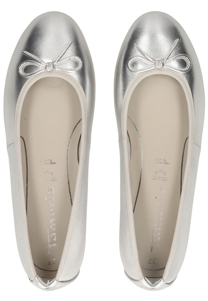 Tamaris Ballerinas Leder Silber