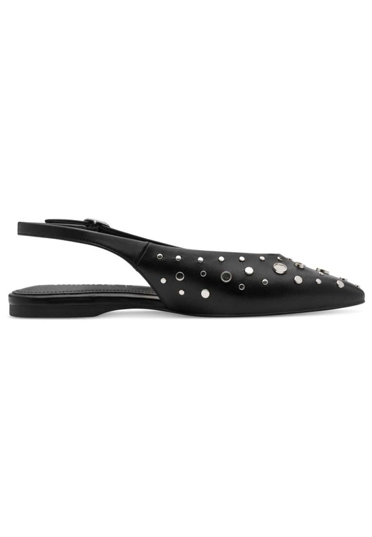 Tamaris Ballerinas Lederimitat Schwarz/Silber