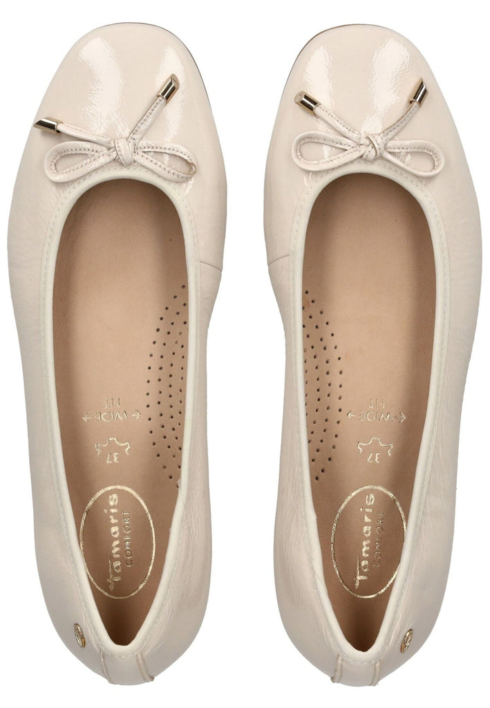 Tamaris Comfort Ballerinas Leder Creme