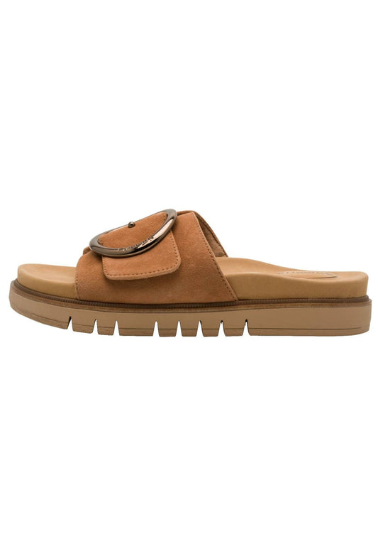 Tamaris Comfort Pantoletten Leder Cognac