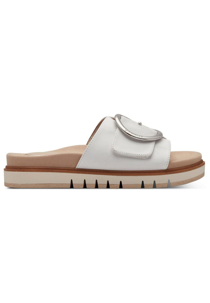 Tamaris Comfort Pantoletten Nappaleder Weiß