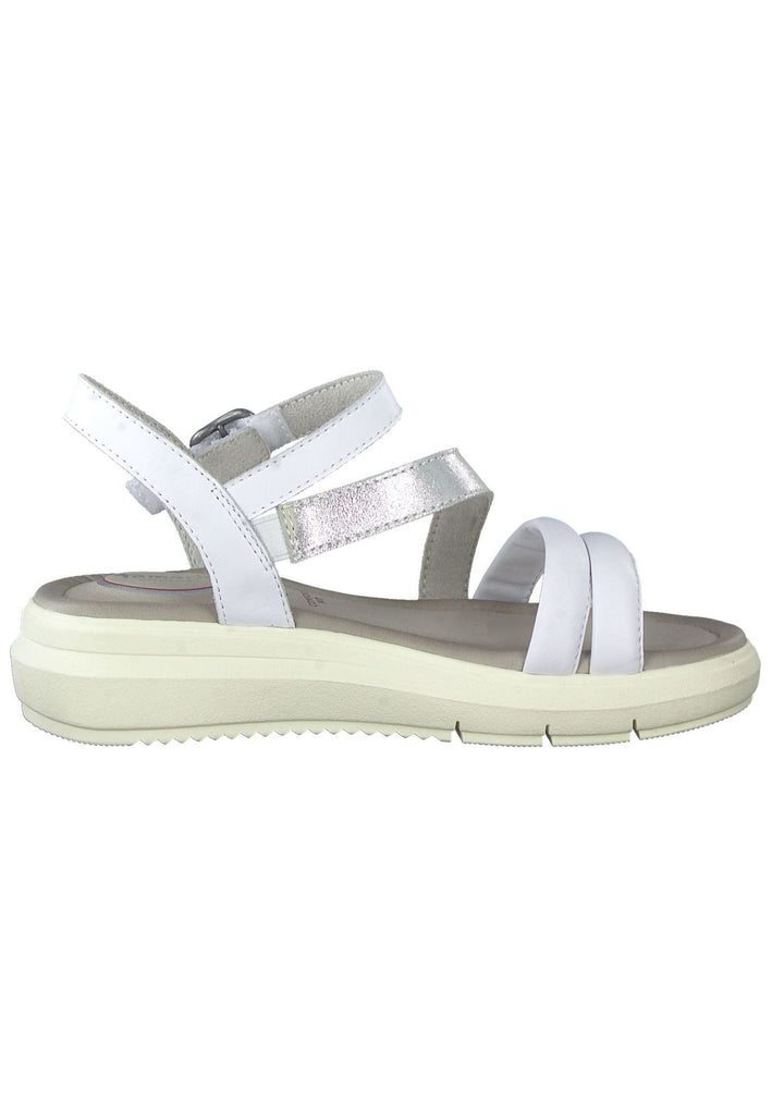 Tamaris Comfort Sandalen Leder Weiß/Silber
