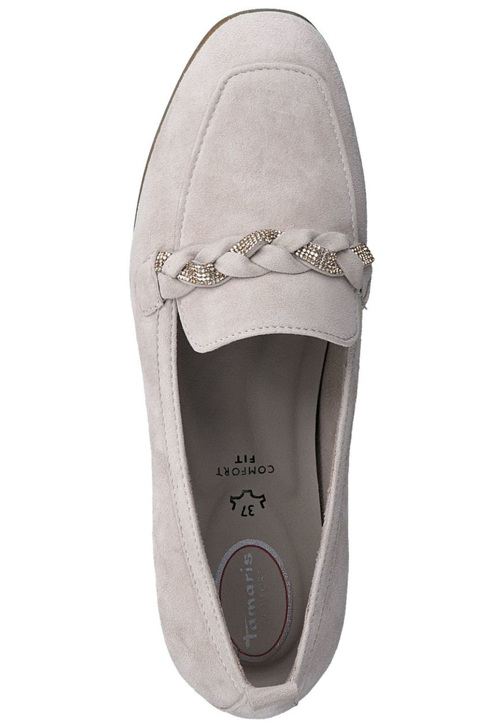Tamaris Comfort Slipper Leder Taupe