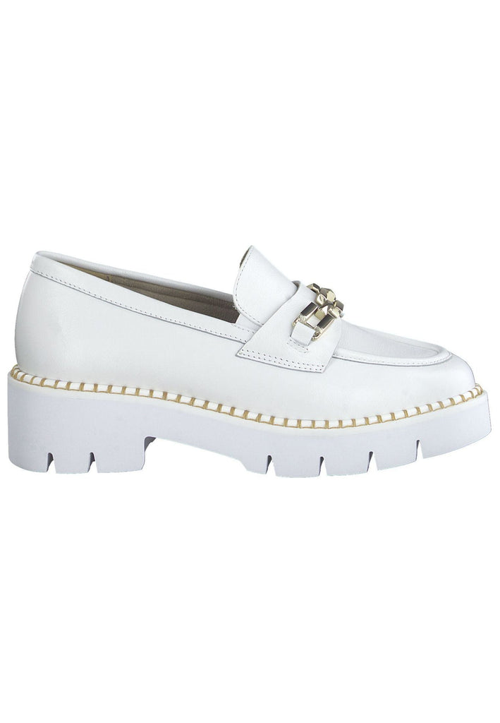 Tamaris Comfort Slipper Nappaleder Weiß/Gold