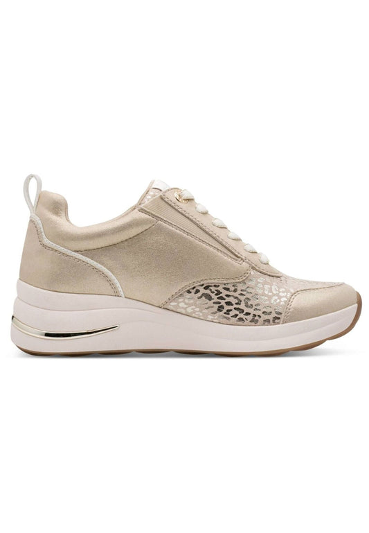 Tamaris Comfort Sneaker Leder/Textil Beige/Weiß