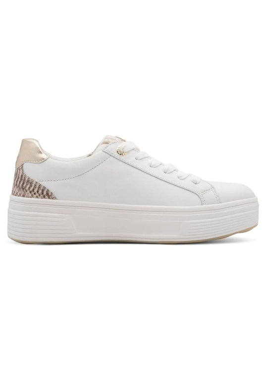 Tamaris Comfort Sneaker Leder/Textil Weiß/Beige