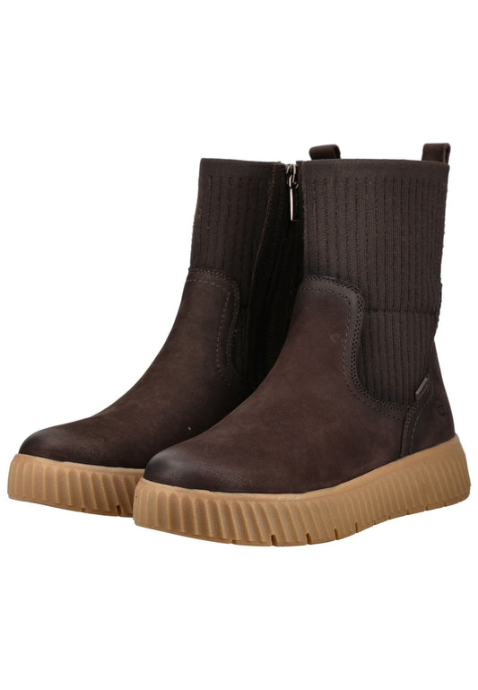 Tamaris Comfort Stiefel Leder/Textil Mocca