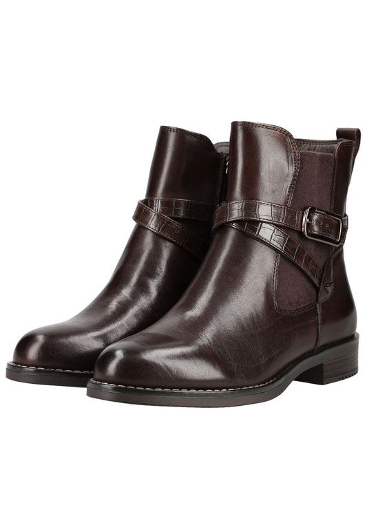 Tamaris Comfort Stiefelette Leder/Textil Mocca