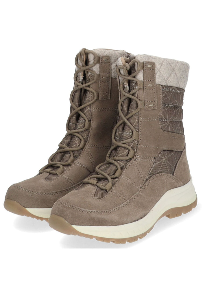 Tamaris Comfort Stiefelette Leder/Textil Taupe Warmfutter