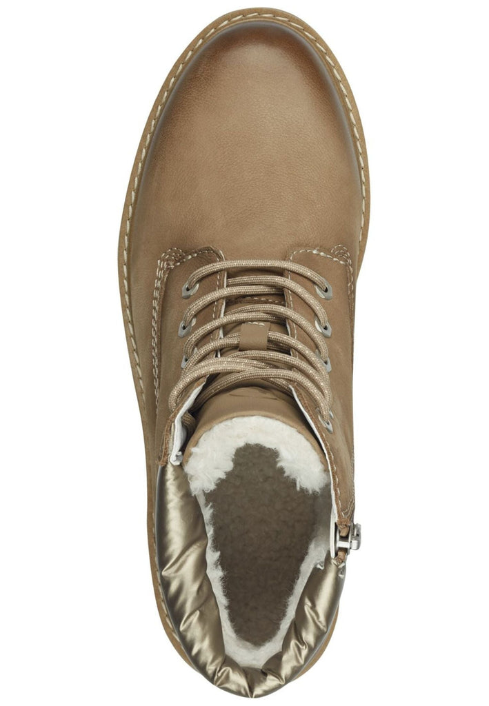 Tamaris Comfort Stiefelette Nubukleder/Textil Camel Warmfutter