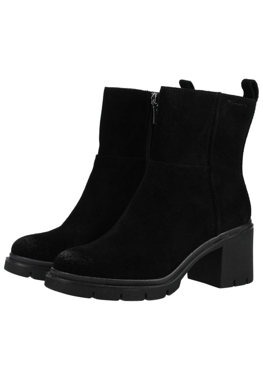 Tamaris Comfort Stiefelette Veloursleder Schwarz/Schwarz