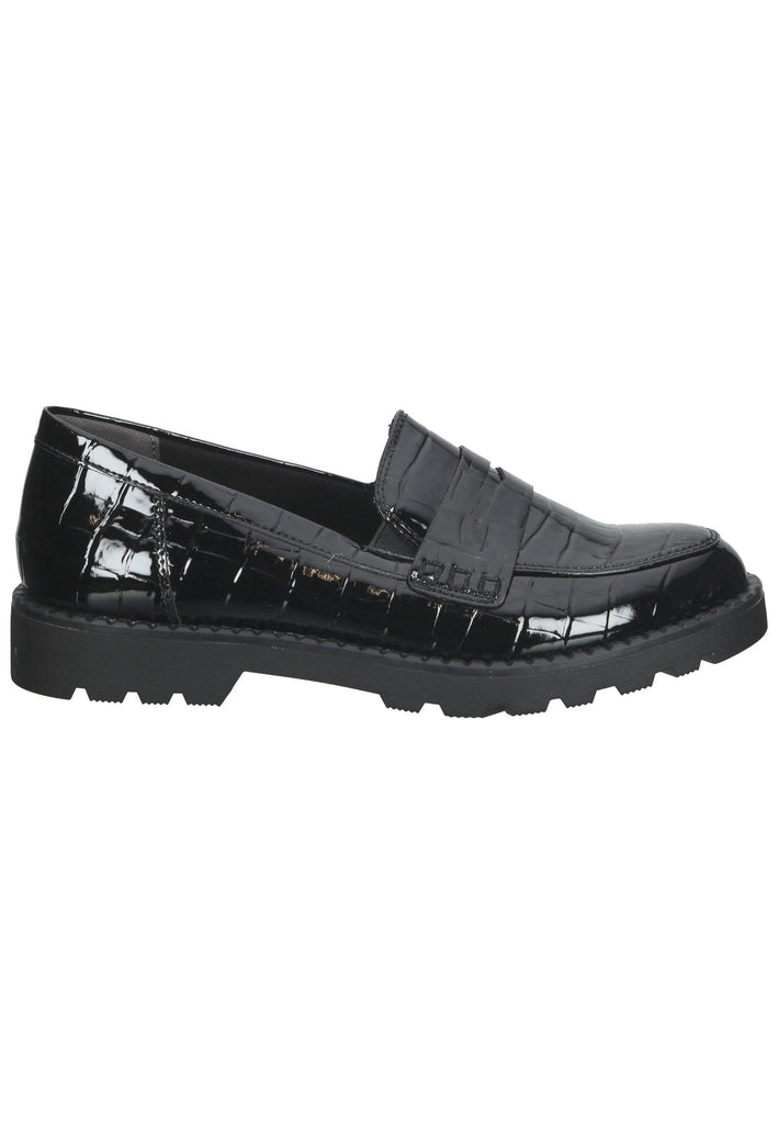 Tamaris Halbschuhe Lederimitat Croco Black