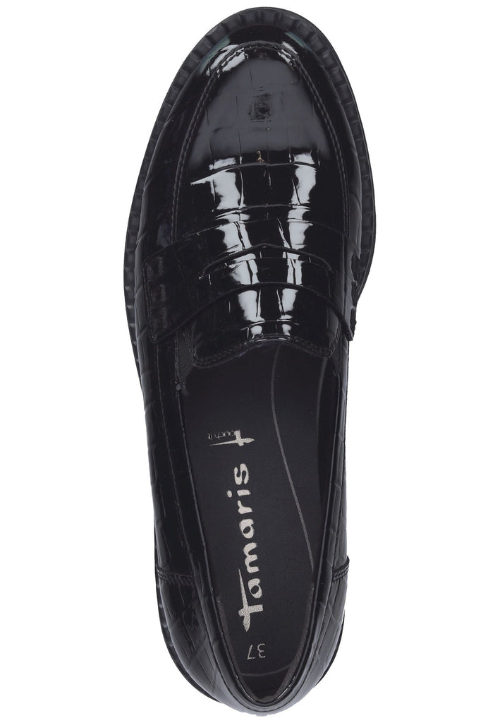 Tamaris Halbschuhe Lederimitat Croco Black