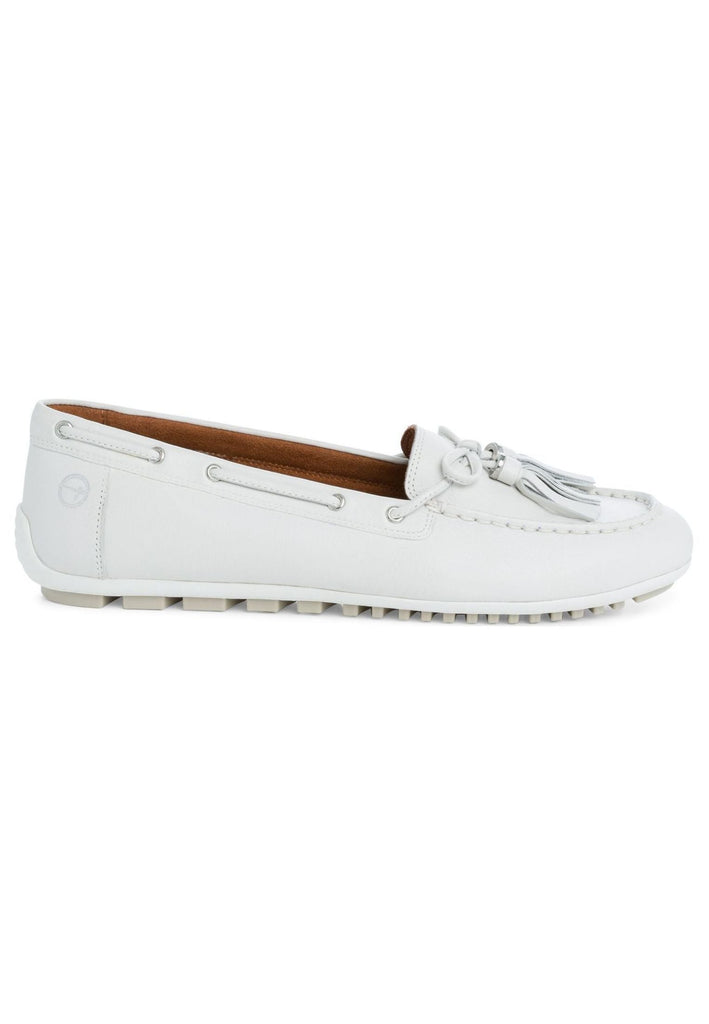 Halbschuhe Tamaris Mokassin Leder Weiß