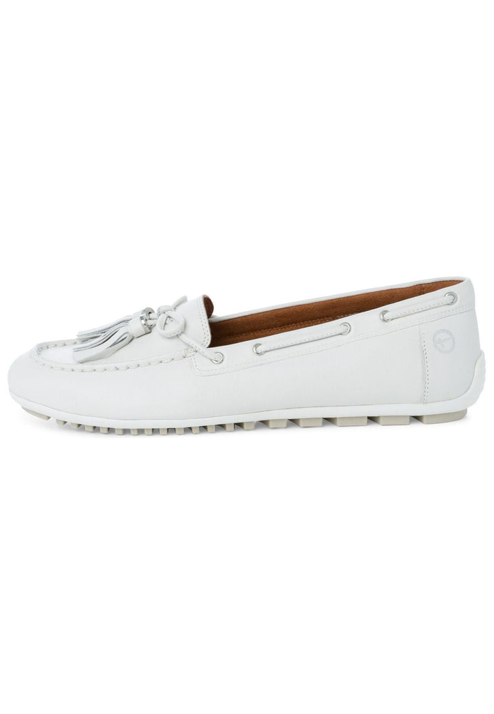 Halbschuhe Tamaris Mokassin Leder Weiß