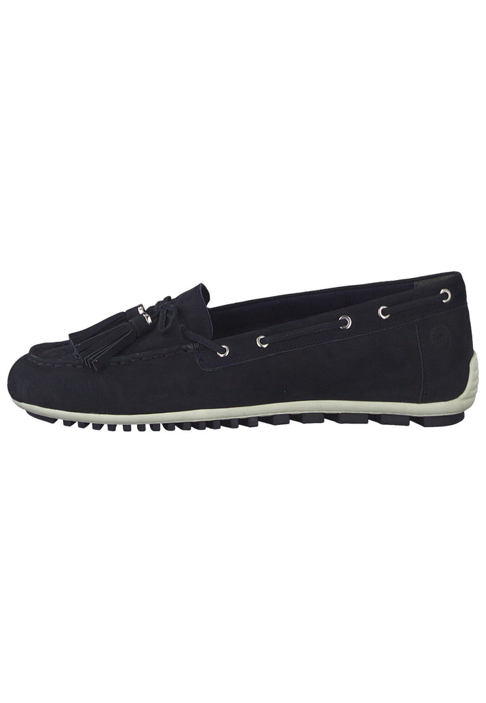 Halbschuhe Tamaris Mokassin Nubukleder Navy