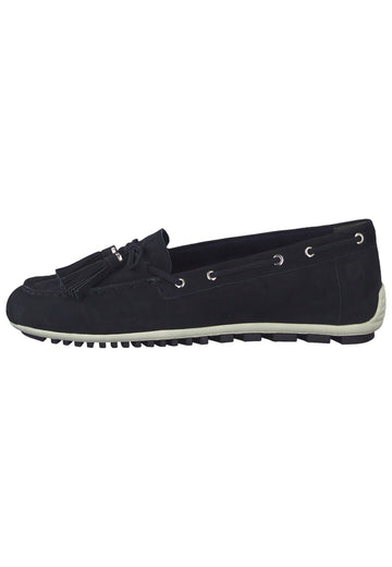 Halbschuhe Tamaris Mokassin Nubukleder Navy