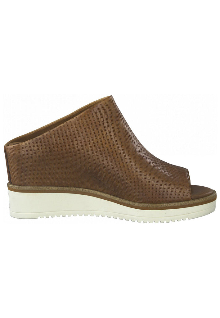 Tamaris Pantoletten Glattleder Nuss