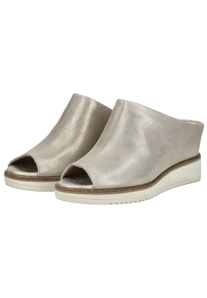 Tamaris Pantoletten Leder Champagne