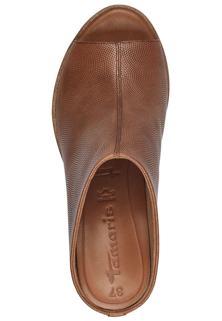 Tamaris Pantoletten Leder Cognac