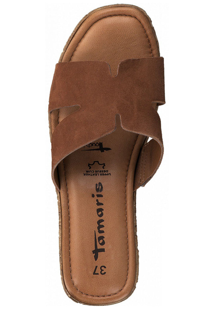 Tamaris Pantoletten Leder Cognac