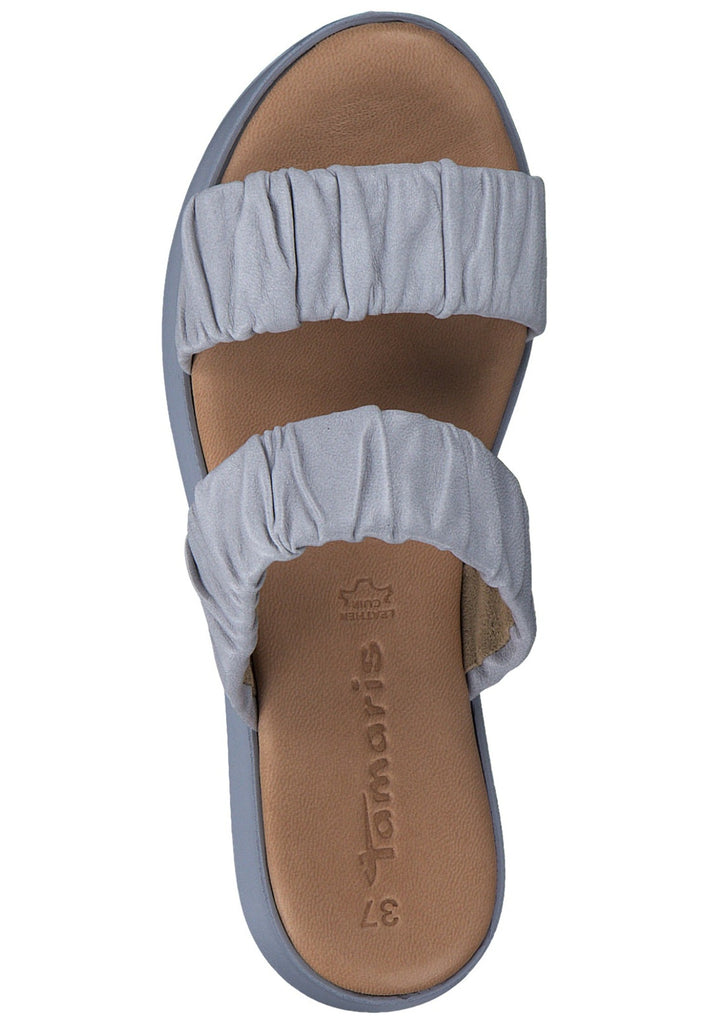 Tamaris Pantoletten Leder Hellblau