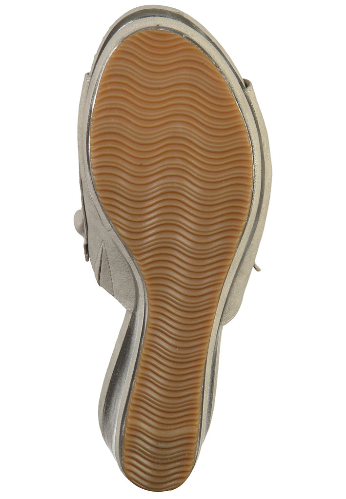 Tamaris Pantoletten Leder Hellgrau