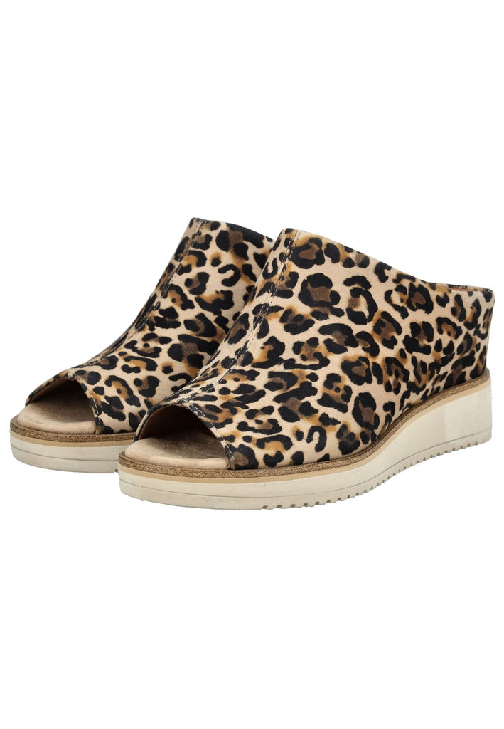 Tamaris Pantoletten Leder Leopard