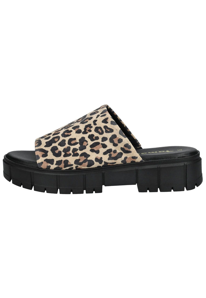 Tamaris Pantoletten Leder Leopard