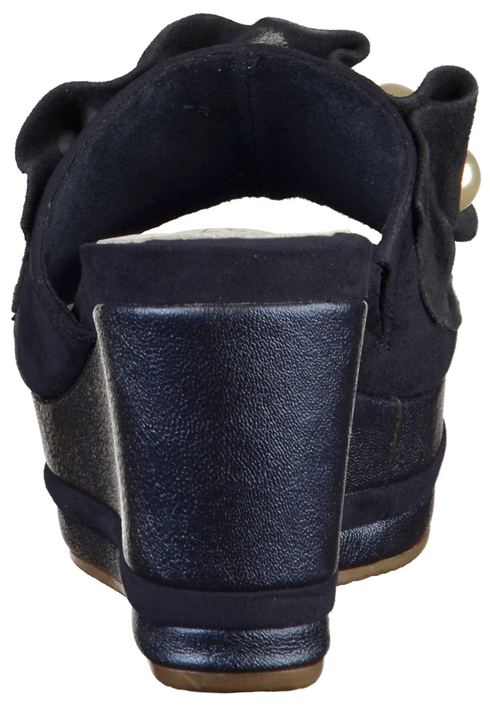 Tamaris Pantoletten Leder Navy