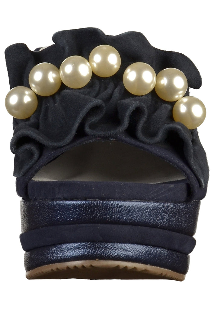 Tamaris Pantoletten Leder Navy