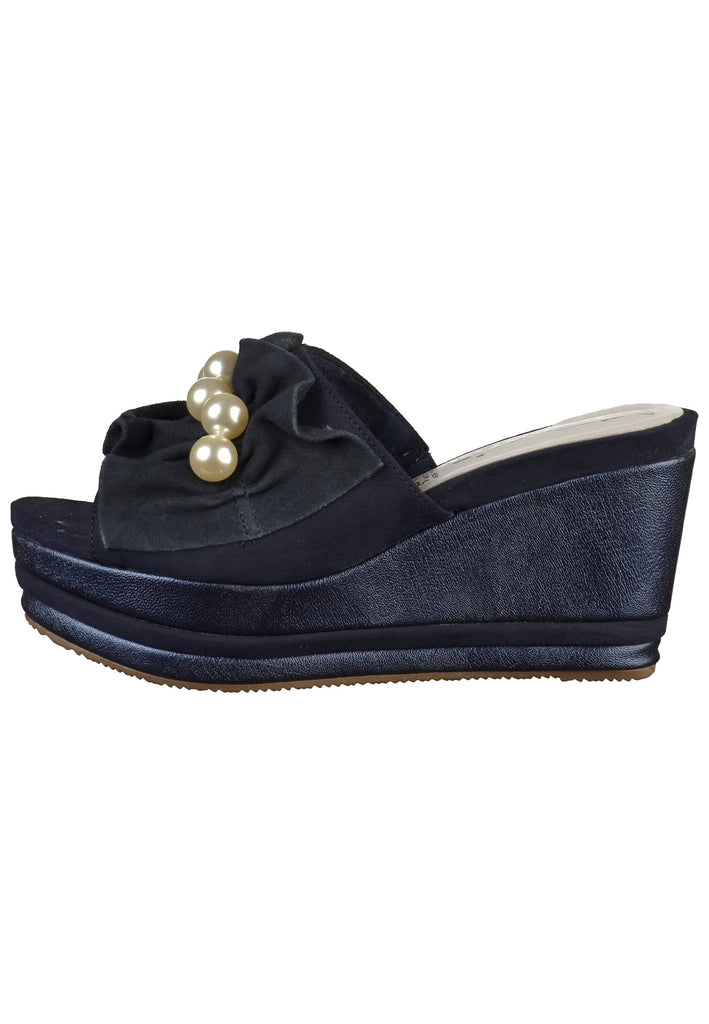 Tamaris Pantoletten Leder Navy