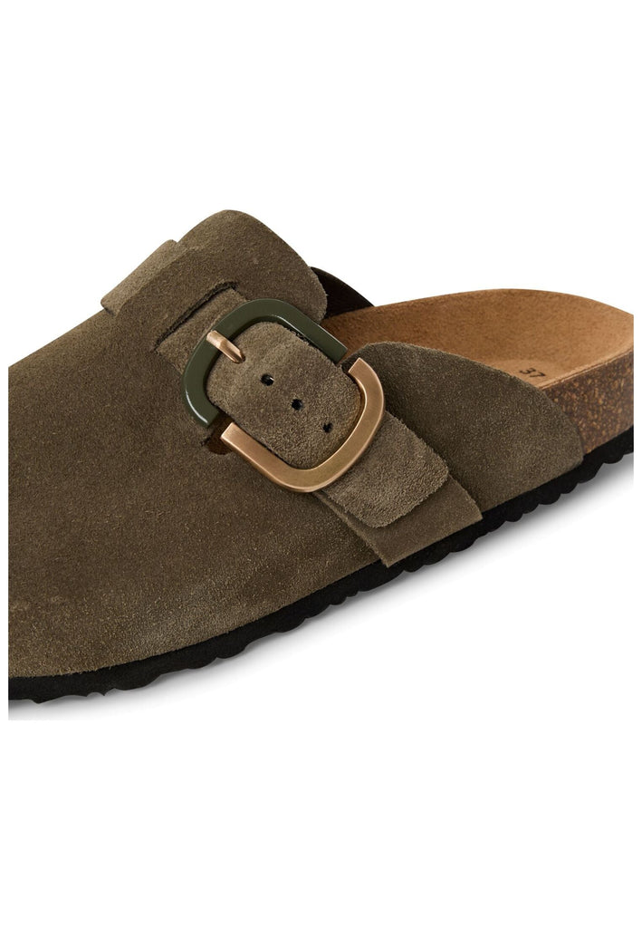 Tamaris Pantoletten Leder Olive