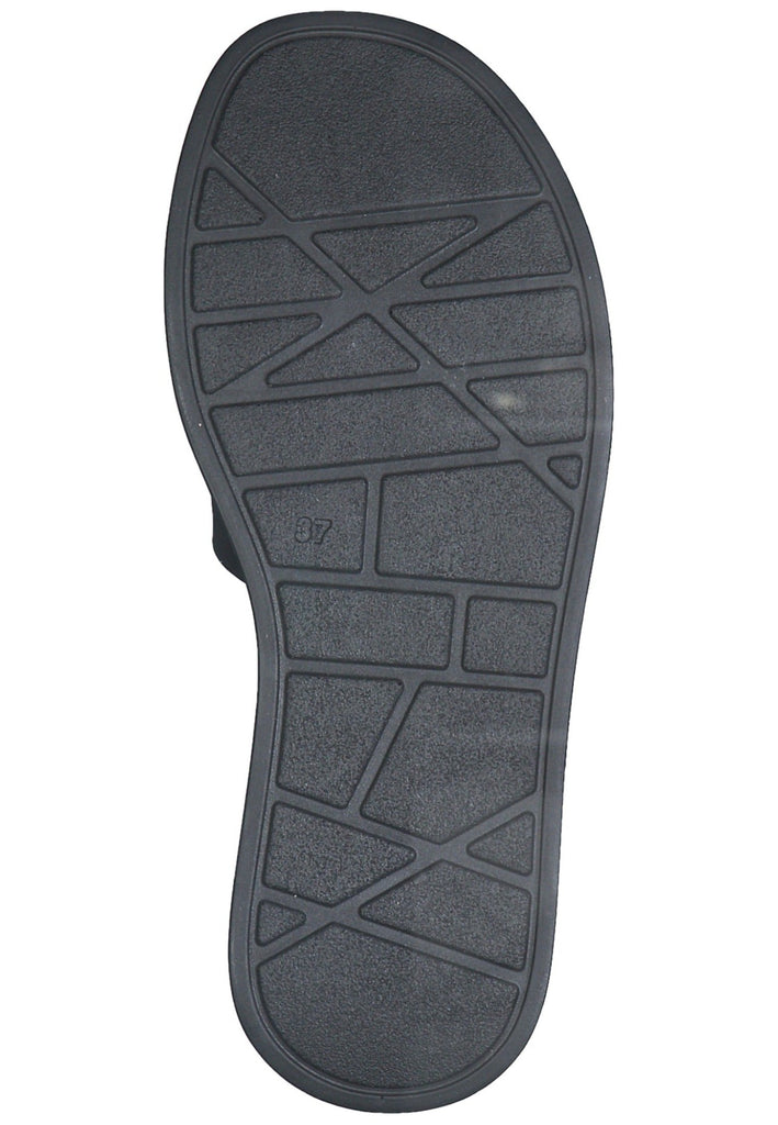 Tamaris Pantoletten Leder Schwarz/Silber